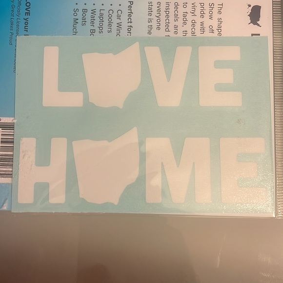 Love Your Home OHIO Rub and Stick Decals NEW Set of 2 - Picture 2 of 5
